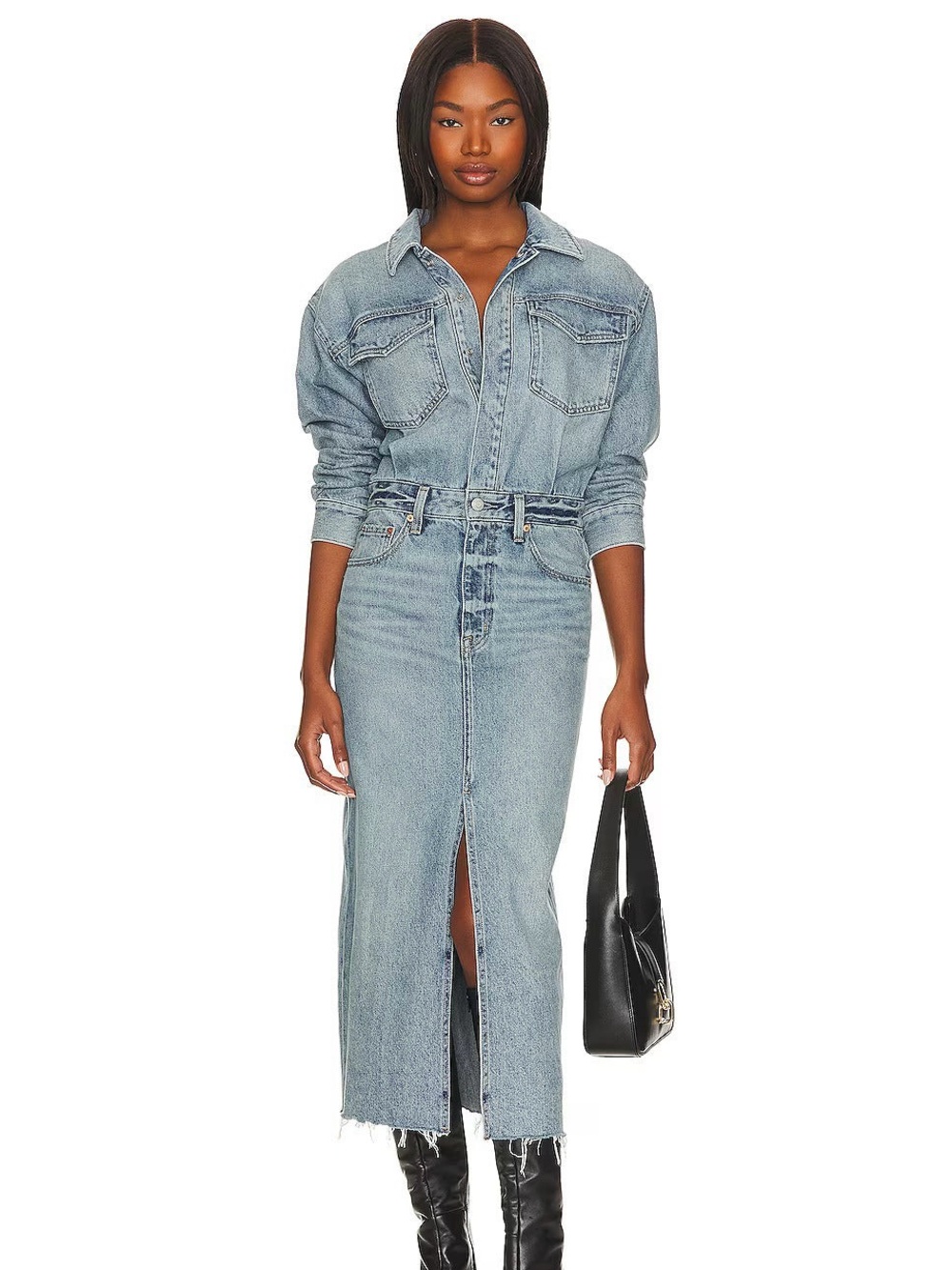Pistola Amira‎ Denim Midi Dress Small Western Cowgirl Rodeo Spring Festival